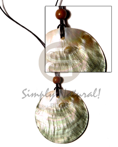 hand made Cord polished 50mm round Teens Necklace