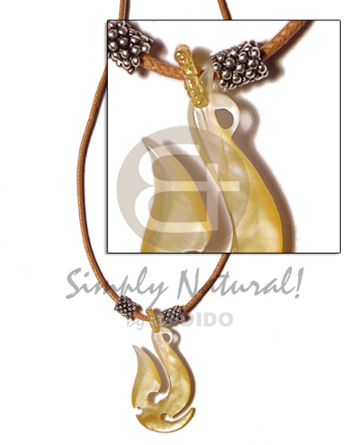 Anchor mop in wax cord Teens Necklace