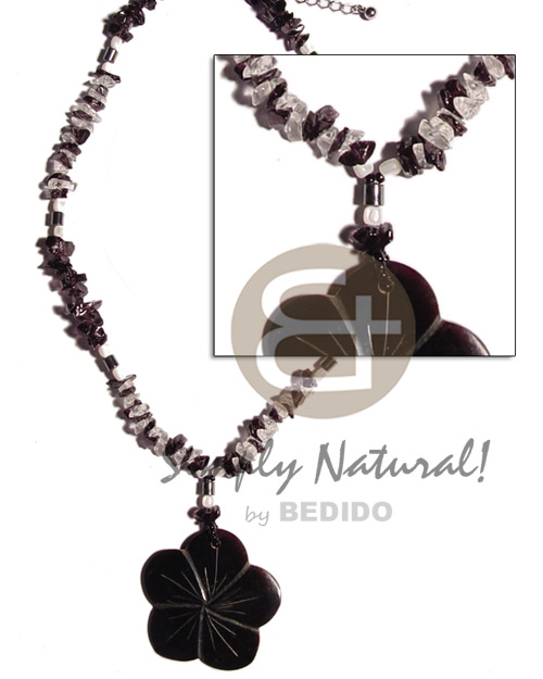 Black and clear stone crystal Teens Necklace