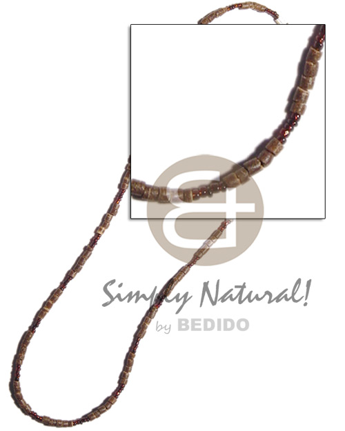 2-3mm coco heishe brown Teens Necklace