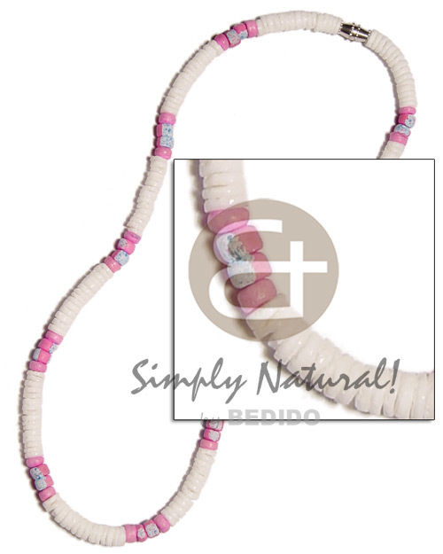 4-5mm white clam  4-5mm pink coco Pokalet & splashing combination - Teens Necklace