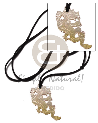 45mm carved dragon mop in Tribal Necklace
