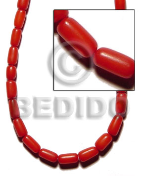 buri seed out skin - red - Tube Seeds Beads