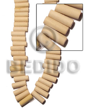 nat. white wood stick  7 sideholes 27mmx10mm - Tube & Heishe Wood Beads