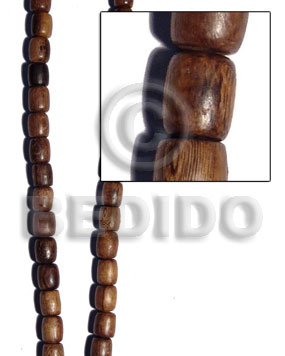 hand made Robles barrel 15mmx10mm Tube & Heishe Wood Beads
