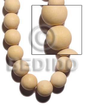 nat. white wood round beads 25mm - Unfinished Wood Beads