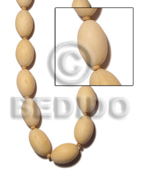Natural white wood oval 21mmx31mm Unfinished Wood Beads