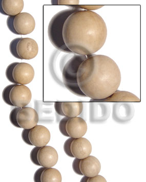 nat. white round wood beads  30mm - Unfinished Wood Beads