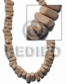 "nat. white wood" triangle nuggets 6mmx15mm / 63 pcs. per 16 in. str. - Unfinished Wood Beads