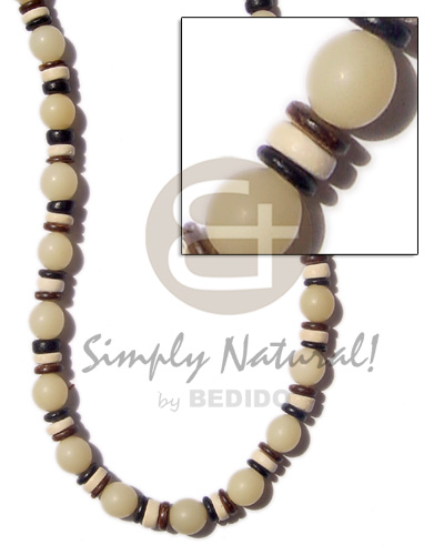 white buri beads seed beads  blk/brwn/bleach coco Pokalet - Unisex Necklace