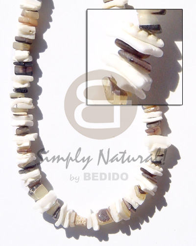 white rose  hammershell nat. sq. cut - Unisex Necklace