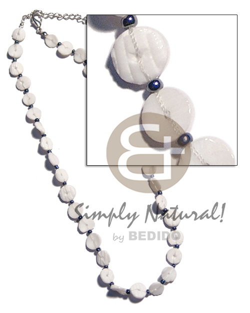 floating white clam heishe - Unisex Necklace