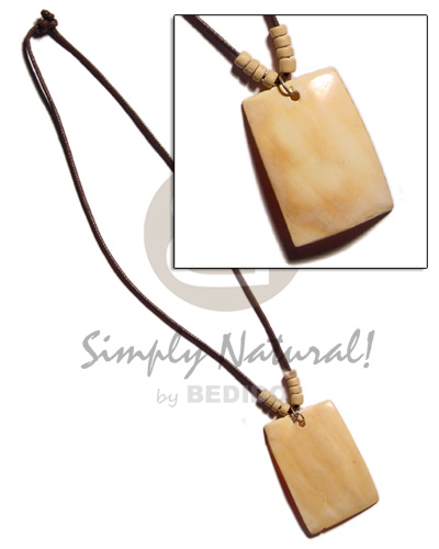 40mm rectangular melo pendant in wax cord - Womens Necklace