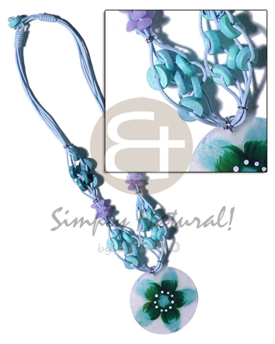 4 layer knotted aqua blue Womens Necklace