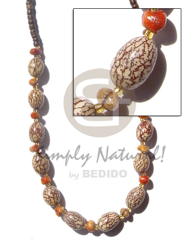 oval salwag corals brown & 4-5 coco nat. brown - Womens Necklace
