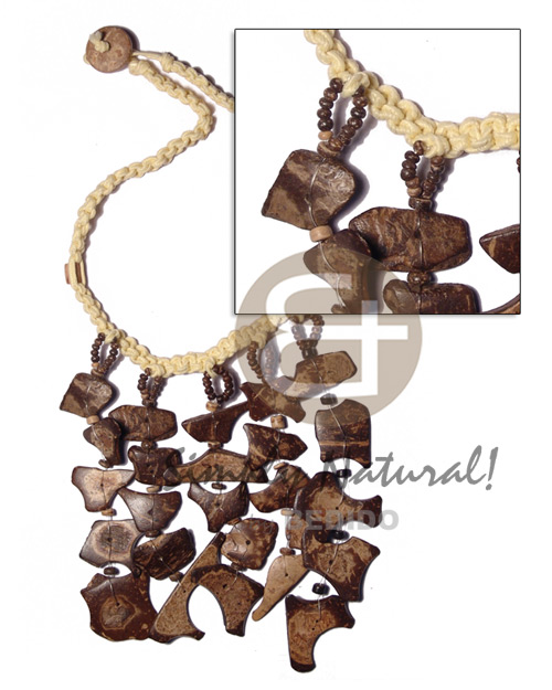 macrame cleopatra  dangling coco chips - Womens Necklace