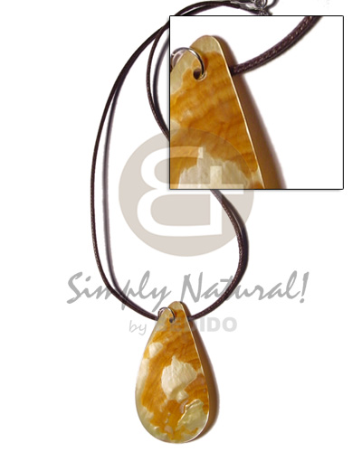 cord  35mm teardrop MOP  skin pendant - Womens Necklace