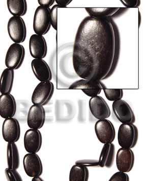 Camagong flat oval 12x20mm Wood Beads