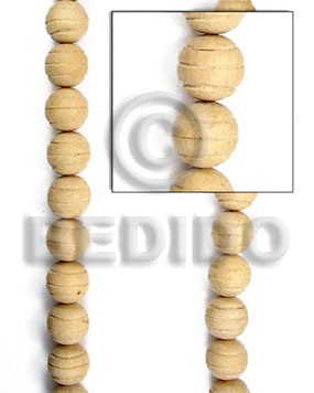 natural white wood beads  groove 10mm - Wood Beads