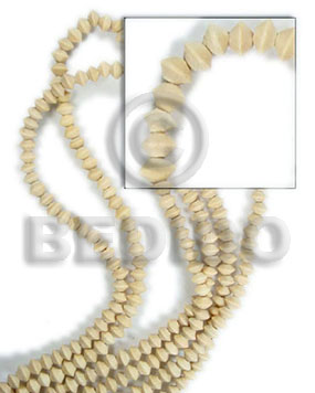 natural white wood mentos 5x8mm - Wood Beads