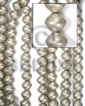 natural white silver coated  wood beads 15mm - Wood Beads