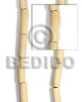 natural white wood tube 6x15mm - Wood Beads