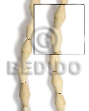 Natural white wood football 7x10mm Wood Beads