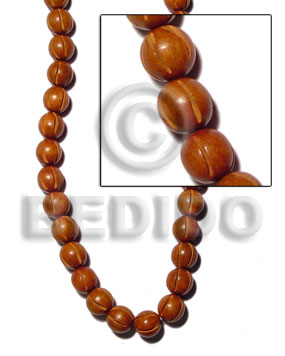 Bayong round beads groove Wood Beads