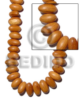 Bayong oval nuggets sidedrill 12mmx22mm Wood Beads