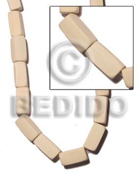 nat. white wood rectangular block 14mmx20mm - Wood Beads