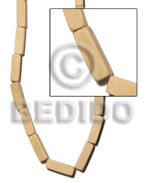 nat. white wood rectangular block 10mmx30mm - Wood Beads