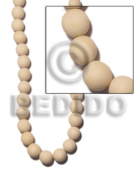 nat. white wood rounds beads 15mm - Wood Beads