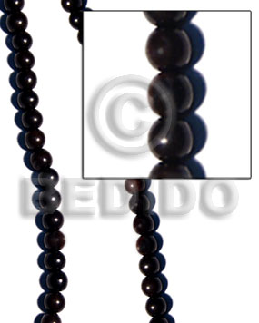 8mm round black camagong wood beads - Wood Beads