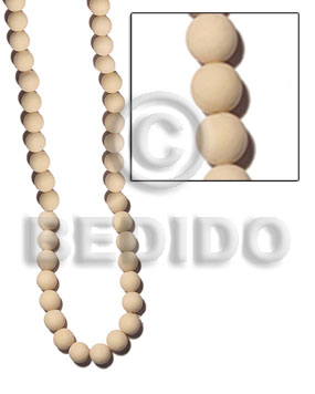 hand made 6-7mm natural white round wood Wood Beads