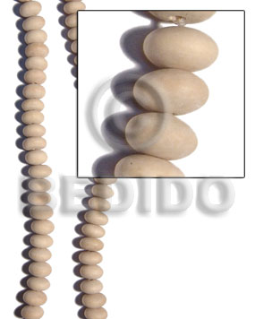 nat. white wood mentos 8mmx14mm - Wood Beads