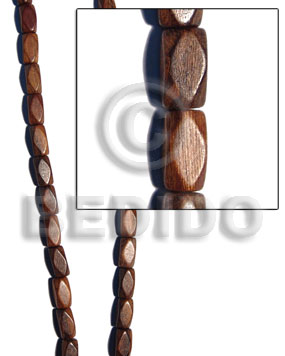 hand made Robles 4 sided diamond tube Wood Beads