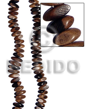 tiger camagong slidecut wood beads 4mmx8mmx21mm - Wood Beads