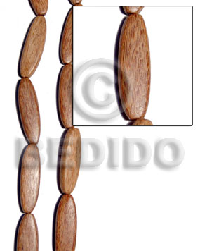 palmwood flat football 7mmx14mm45mm - Wood Beads