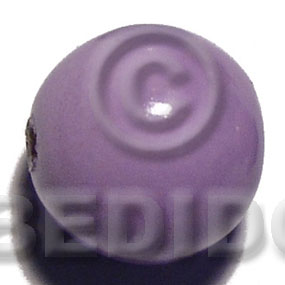 25mm nat. wood beads  in high gloss paint / lilac / 15 pcs - Wood Beads