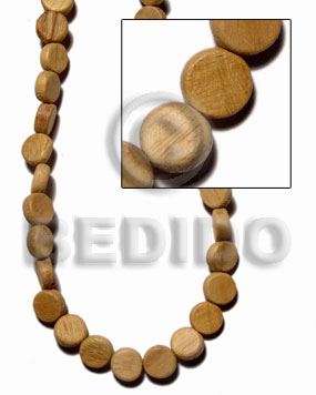 "nangka" sidedrill flat disc 5x10mm / 44 pcs. per 16 in. str. - Wood Beads