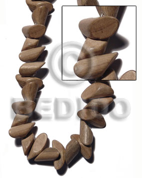 "greywood" pointed nuggets 10mmx20mm  / 29 pcs. per 16 in. str. - Wood Beads