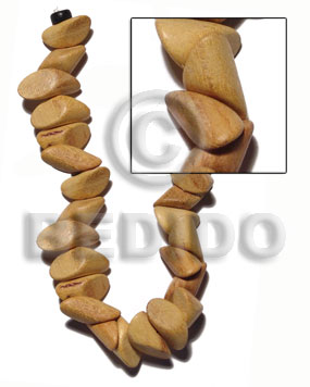 "nangka"  pointed nuggets 10mmx20mm  / 29 pcs. per 16 in. str. - Wood Beads