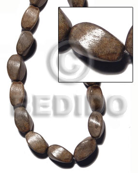 "greywood" twisted 10mmx15mm / 26 pcs. per 16 in. str. - Wood Beads