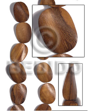 30mmx40mmx6mm robles wood twisted / 10 pcs - Wood Beads