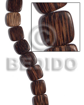 16mmx16mmx5mm patikan face to face flat square / 24 pcs - Wood Beads