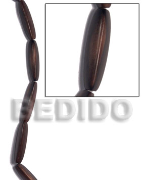 40x11mm elongated 3 sided camagong tiger ebony hardwood / 10 pcs - Wood Beads
