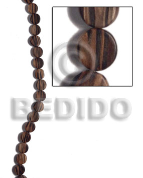4mmx10mm patikan flat round / tablet / 39 pcs - Wood Beads