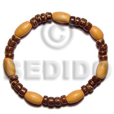 Elastic wood and coco bracelet Wood Bracelets