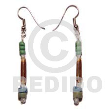 Dangling sig-id 2-3mm coco Wood Earrings