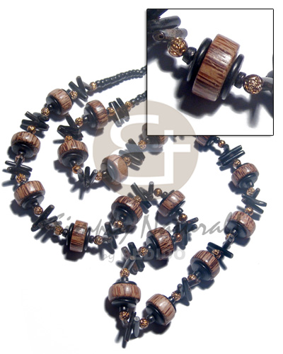 75mmx50mm laminated mahogany and brownlip Wood Necklace